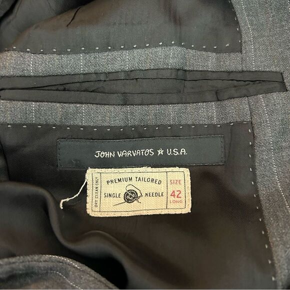 John Varvatos Premium Tailored Delancy Charcoal Blazer Size 42 Long - Picture 9 of 14